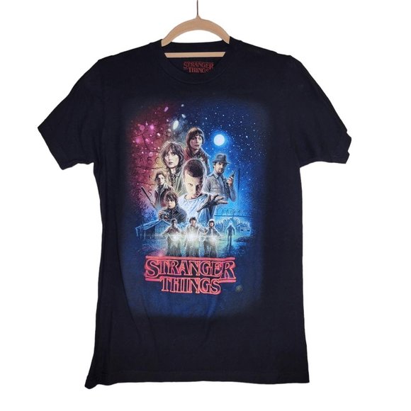 Stranger Things Tops - Stranger Things Netflix Black Graphic Tee Shirt Unisex Size S